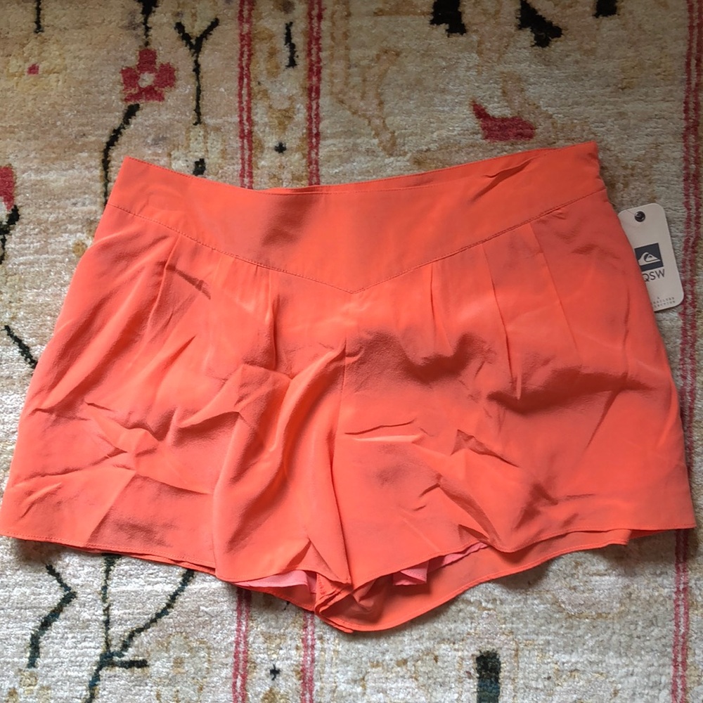 NWT Orange silk shorts